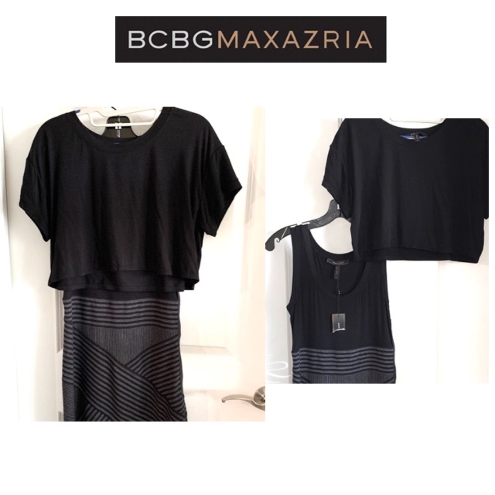 NWT BCBGMaxAzria 2in1, knit Sheath Tank Dress, w T